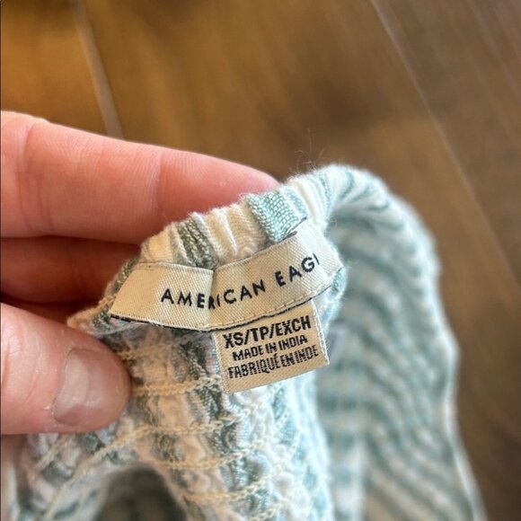 American Age White and Blue Textured Tank Top Size XS - Picture 2 of 2